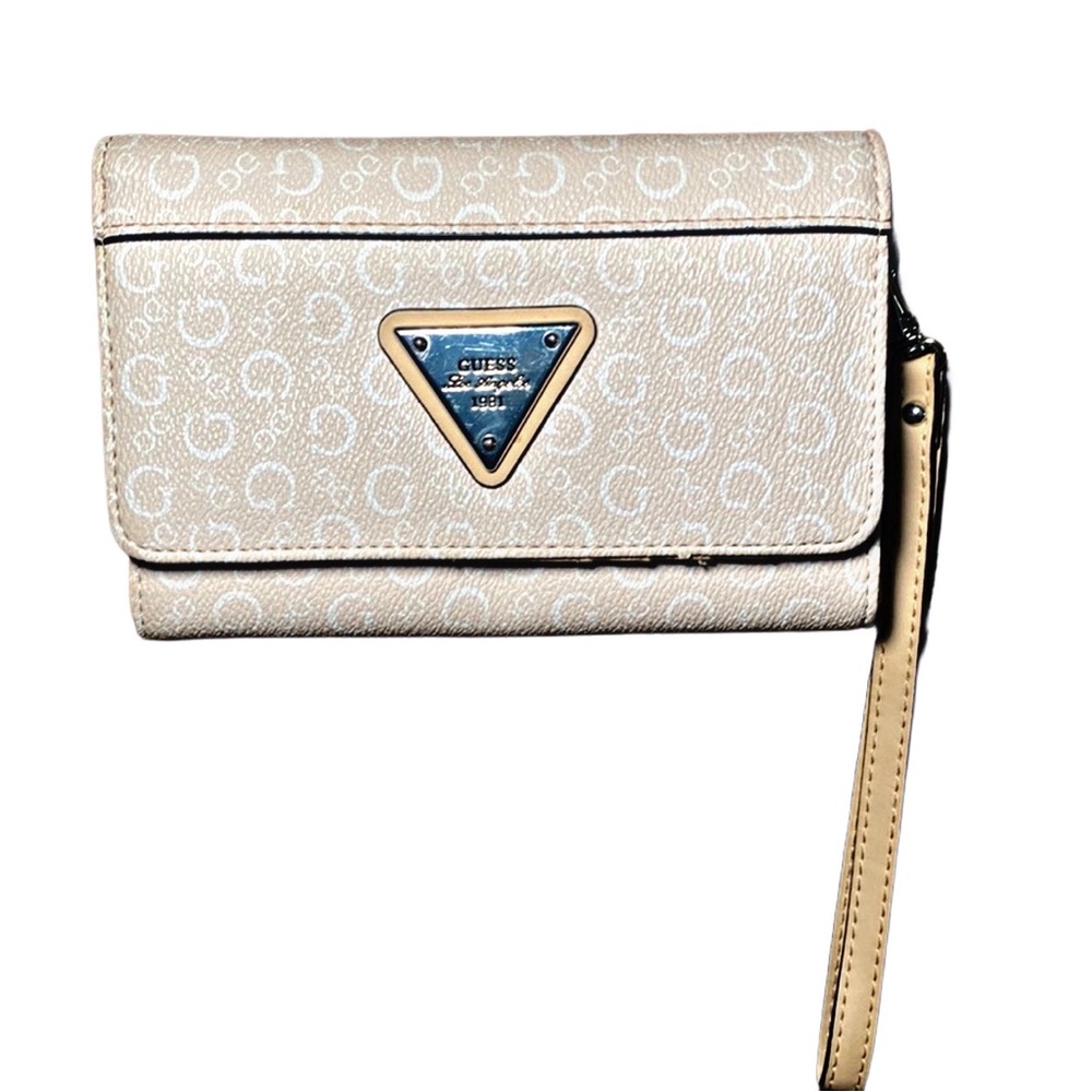 GUESS LOS ANGELES 1981 Pink logo wallet with attachable strap
